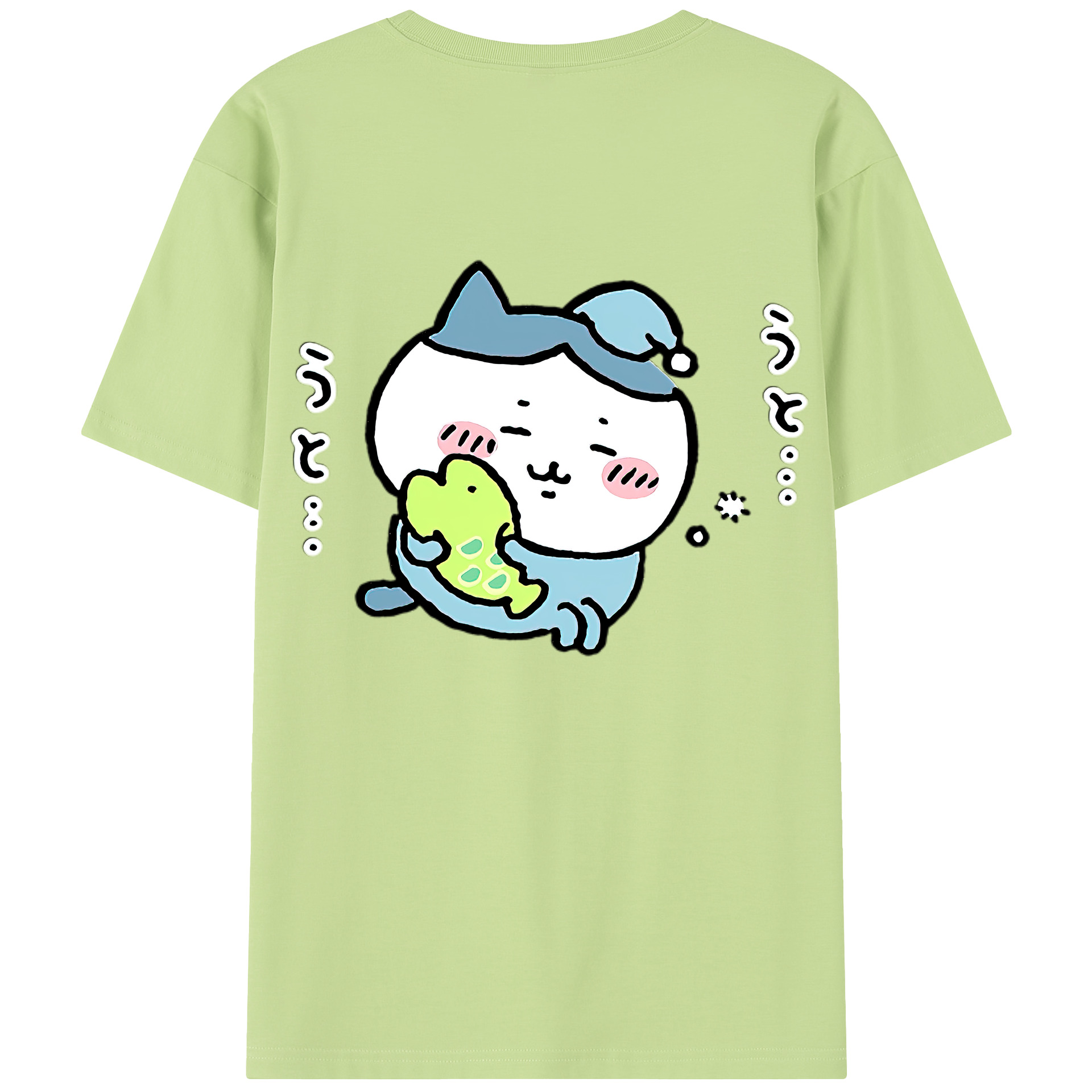 （画像用） ちいかわ ハチワレ Chii-kawa hachiware 綿100％半袖Tシャツ（背面プリント）